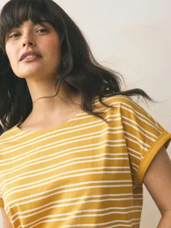 Rose/vert/blanc/jaune rayé/imprimé palmier - Lot de 5 T-shirts à mancherons