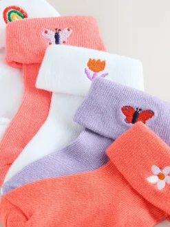 Rose/violet/blanc - Paquet de chaussettes roulantes pour bébé 5 (0mois-2ans)