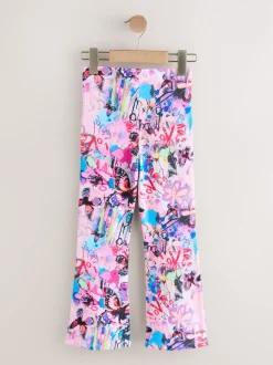 Rose/violet/graffiti - Leggings évasés (3-16ans)