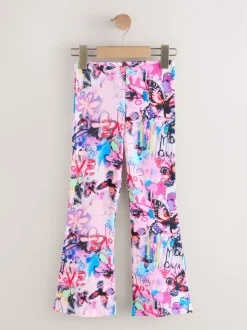 Rose/violet/graffiti - Leggings évasés (3-16ans)