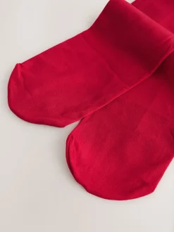 Rouge - 80 Collants scolaires de 0 denier