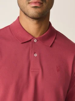 Rouge - Ajustement régulier - Polo Manches courtes Pique