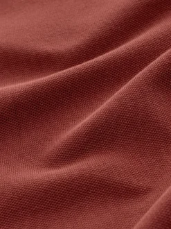 Rouge - Ajustement régulier - Polo à manches longues en piqué