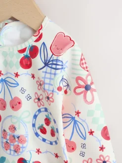 Rouge - Bavoir à manches de sevrage et d’alimentation