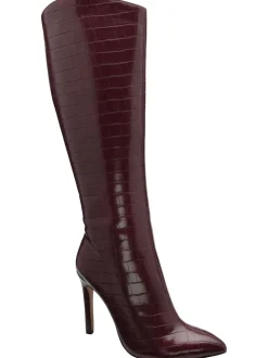 Rouge - Bottes Ravel hauteur genou à talons