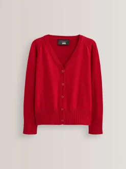 Rouge - Cardigan à col en V Cotton Rich School (3-16ans)