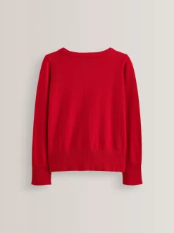 Rouge - Cardigan à col en V Cotton Rich School (3-16ans)