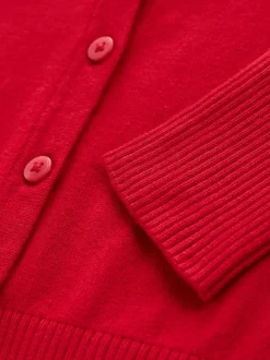 Rouge - Cardigan à col en V Cotton Rich School (3-16ans)