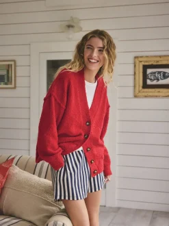 Rouge - Cardigan bouclé