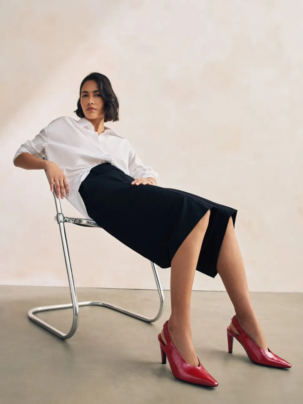 Rouge - Chaussures à talons hauts à bout pointu