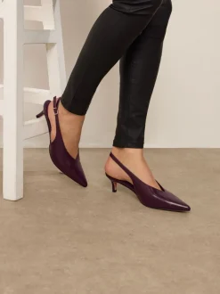 Rouge - Chaussures Long Tall Sally V Cut Kitten à talon à bride arrière