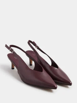 Rouge - Chaussures Long Tall Sally V Cut Kitten à talon à bride arrière