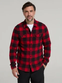Rouge - Chemise Mountain Warehouse Trace homme en flanelle à manches longues