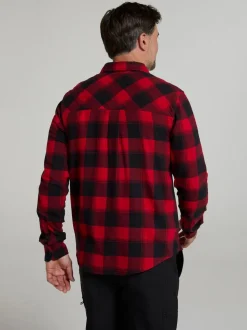 Rouge - Chemise Mountain Warehouse Trace homme en flanelle à manches longues