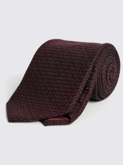 Rouge - Cravate MOSS Grenadine