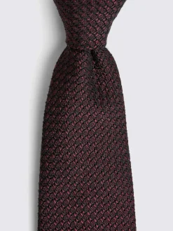 Rouge - Cravate MOSS Grenadine