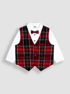 Rouge - Ensemble 3pièces avec gilet et chemise JoJo Maman Bébé