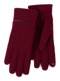 Rouge - Gants d’hiver Totes Isotoner Smartouch thermiques pour femme avec détails de passepoil