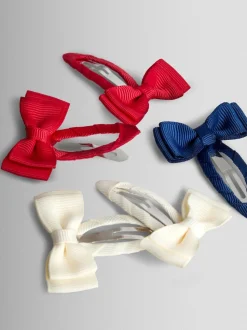 Rouge - JoJo Maman Bébé 6-Lot Nœud clips en grosgrain