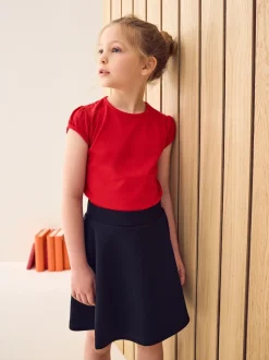 Rouge - Lot de 2 t-shirts à manches bouffantes (3-16ans)