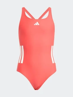 Rouge - maillot de bain adidas 3-Rayures C-Back pour enfant