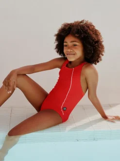 Rouge - Maillot de bain Racerback (3-16ans)