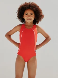 Rouge - Maillot de bain Racerback (3-16ans)