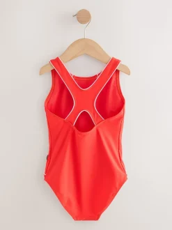 Rouge - Maillot de bain Racerback (3-16ans)