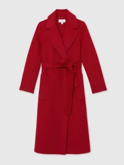 Rouge - Manteau Reiss Lucia en laine Blend à double boutonnage à coutures invisibles