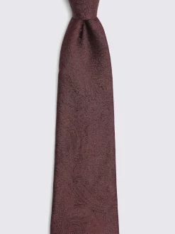 Rouge - MOSS Mariage Motif paisley Cravate