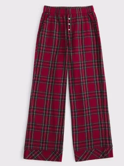 Rouge - Pantalon de pyjama Abercrombie & Fitch en flanelle à carreaux