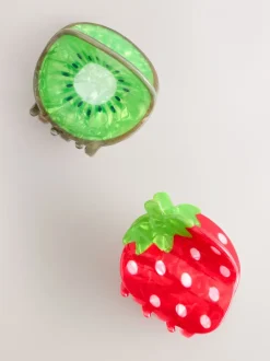 Rouge - Pinces à cheveux fraise et kiwi