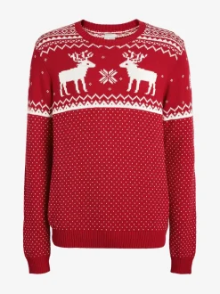 Rouge - Pull The Little Tailor à motif jacquard et renne de Noël