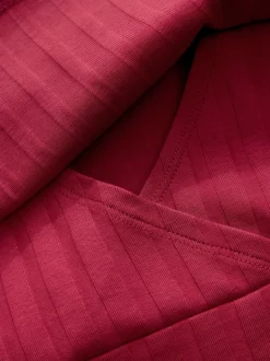 Rouge - Robe de grossesse à manches longues et allaitement