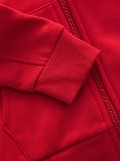 Rouge - Sweat à capuche zippé (3-16ans)