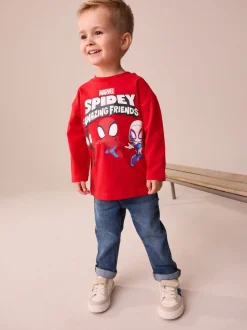 Rouge - T-shirt Marvel à manches longues (6mois-8ans)