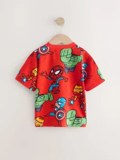 Rouge - T-shirt Marvel en coton à manches courtes (3mois-8ans)