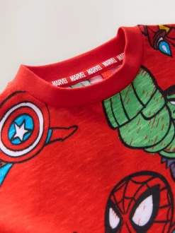 Rouge - T-shirt Marvel en coton à manches courtes (3mois-8ans)