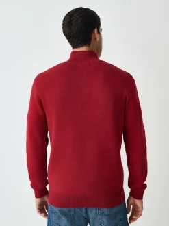 Rouge - Uni - Pull N.Premium Coupe classique 100% Coton Premium à fermeture éclair