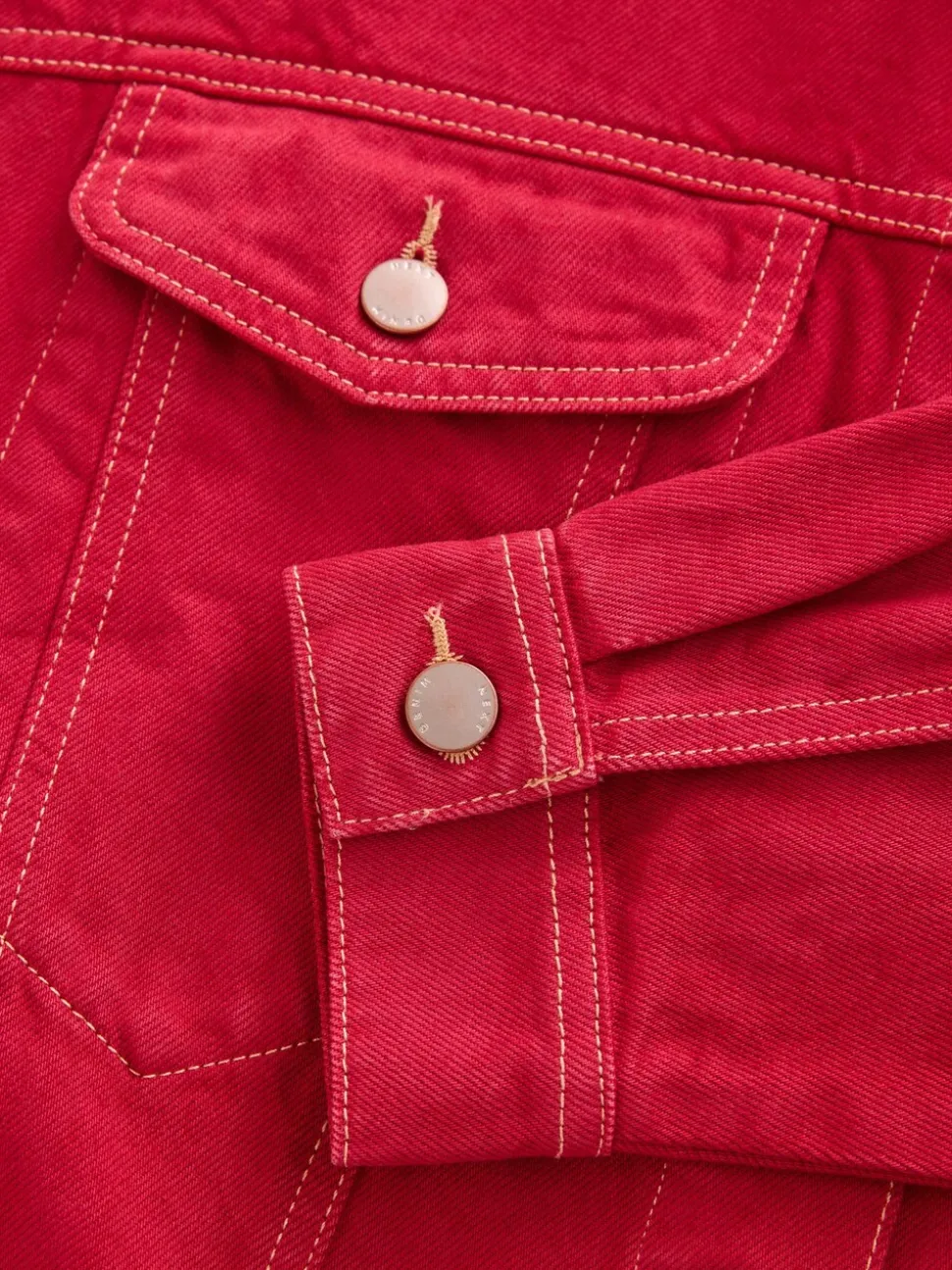 Rouge - Veste Denim oversize coupe décontractée style camionneur