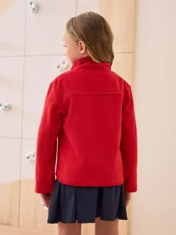 Rouge - Veste polaire zippée avec poches (3-16ans)
