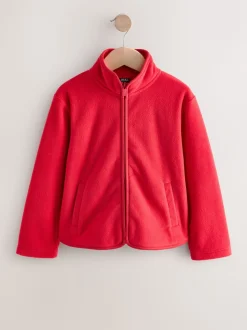 Rouge - Veste polaire zippée avec poches (3-16ans)