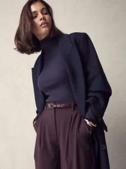 Rouge baie - Ceinture N. Premium Skinny Made In Italie en Cuir