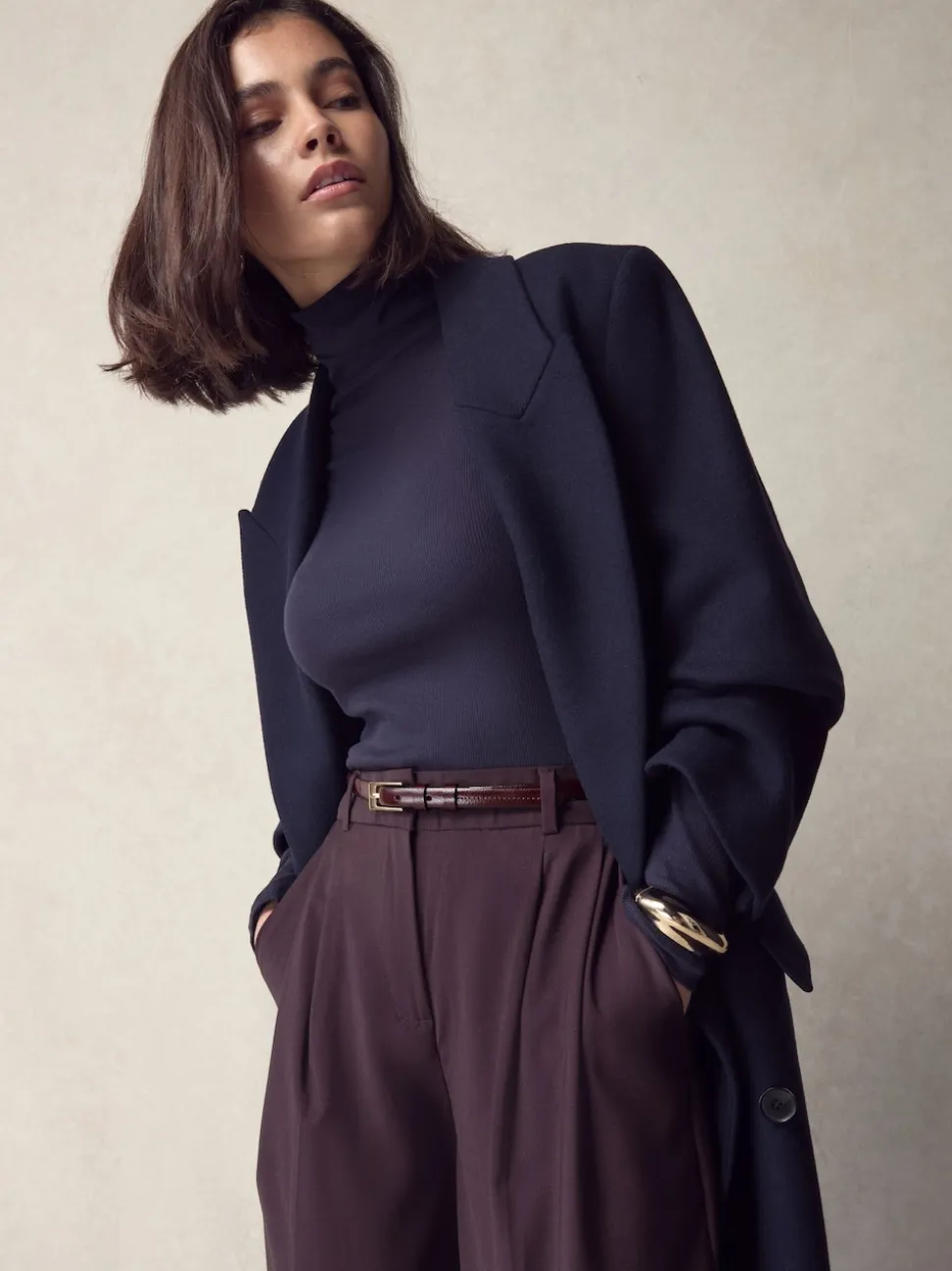 Rouge baie - Ceinture N. Premium Skinny Made In Italie en Cuir