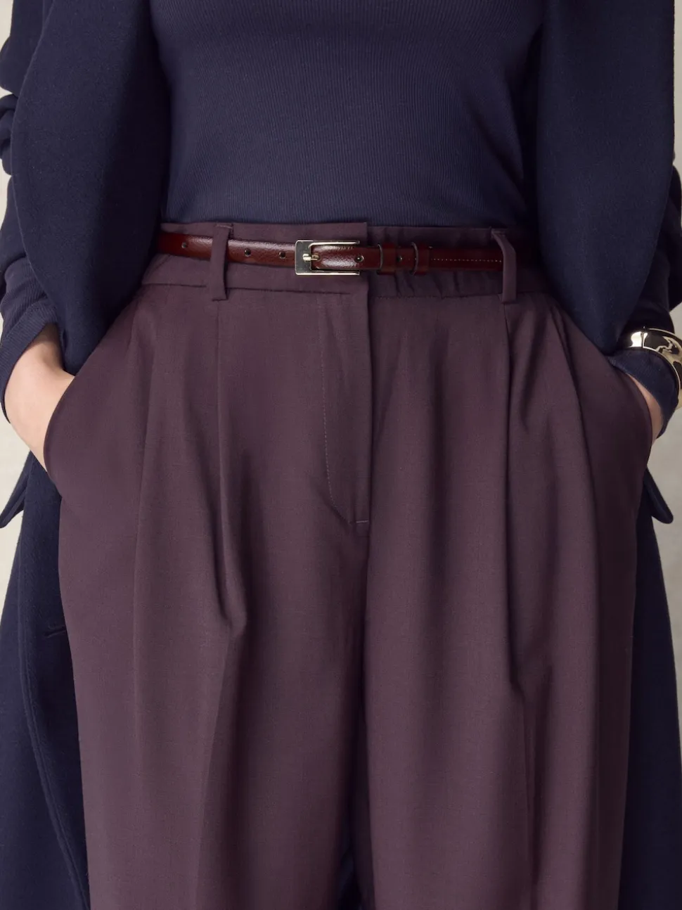 Rouge baie - Ceinture N. Premium Skinny Made In Italie en Cuir