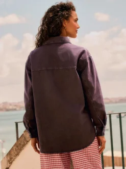 Rouge baie - Chemises oversize en Denim