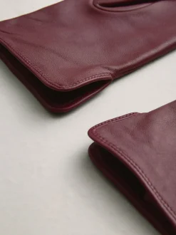 Rouge baie - Gants en cuir