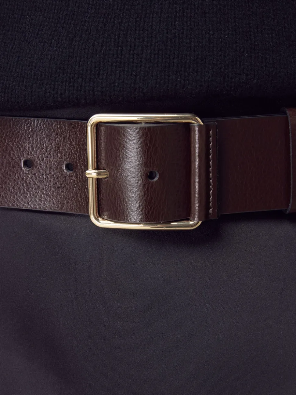 Rouge baie - Large ceinture en cuir N. Premium Made In Italy
