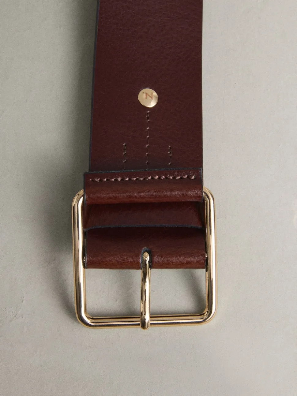 Rouge baie - Large ceinture en cuir N. Premium Made In Italy