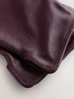 Rouge baie foncé - Gants en cuir
